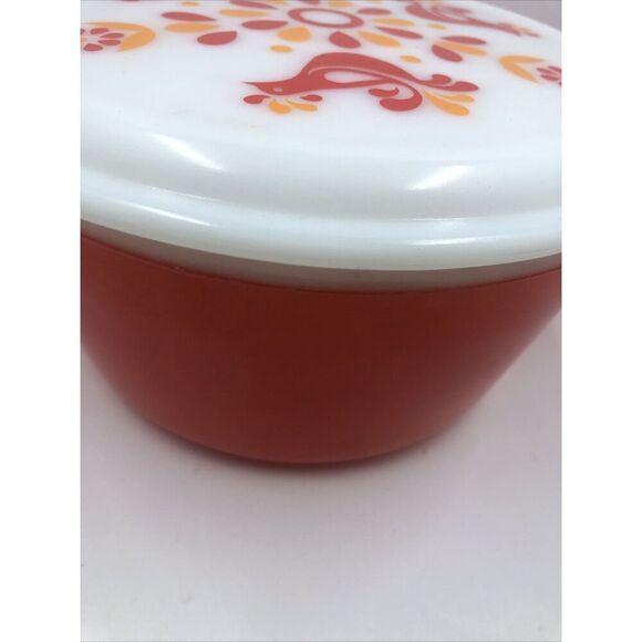 Vintage Red PYREX 474-B Friendship Casserole Dish 1-1/2 qt w/ Red Bird Lid - Picture 5 of 16